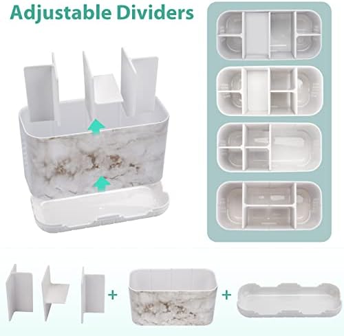 Boperzi 6-Slot Marble Toothbrush Holder with Drainage