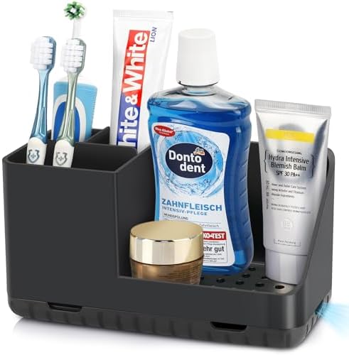 PARKMANI Toothbrush Holder with Drainage and Storage