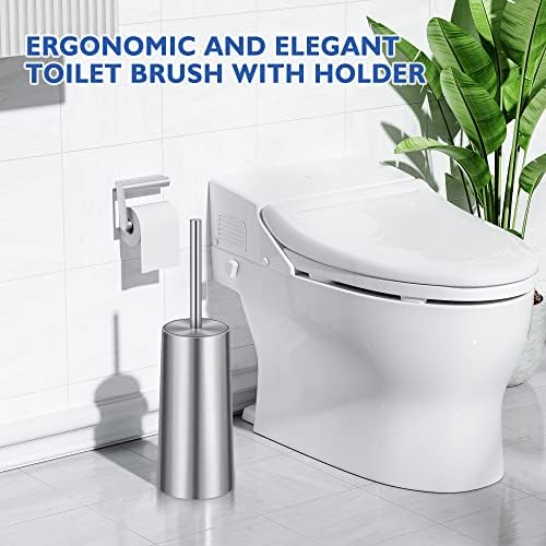 Wsedor Toilet Brush and Holder - 304 Stainless Steel Rust Resistant Elegant Design