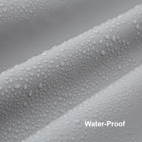 Grey Shower Curtain Liner with 12 Hooks