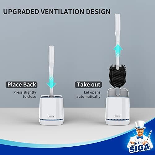 MRSIGA Toilet Brush with Wall Mount Holder 1 Pack