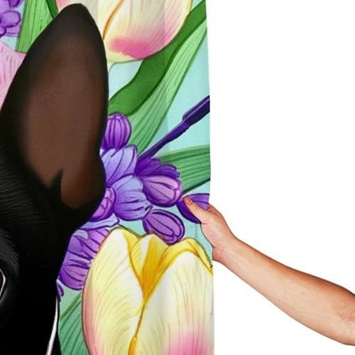 OXJOIIS Shower Curtain with 12 Hooks - Florals Art Design