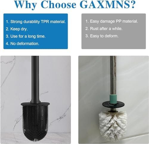 GAXMNS Silicone Toilet Brush with Holder