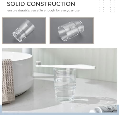 Aomasi Bathroom Glass Cup Toothbrush and Toothpaste Holder Mouthwash Tumbler
