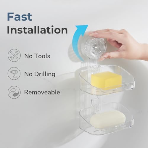 DEEIF White 2 Tier Soap Dish Holder