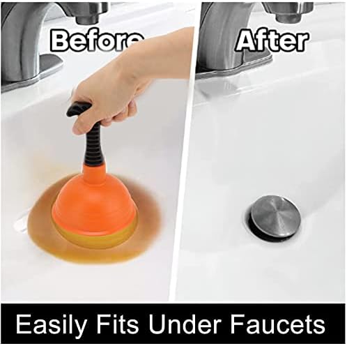 Eujgoov Mini Drain Plunger - Slip Proof Handle High Pressure Pneumatic Multipurpose 1