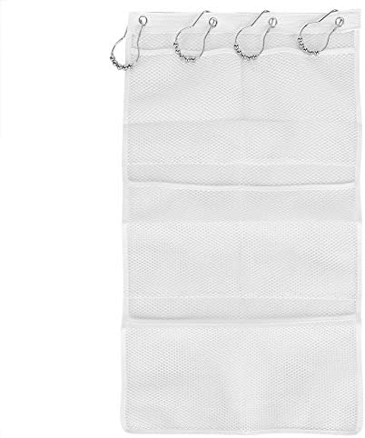 Jwthee Mesh Shower Caddy with 6 Pockets and Metal Hooks