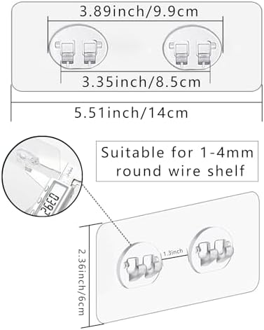 CIFIRRET 8 Pcs Shower Caddie Adhesive Hooks No Drilling