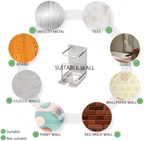 HANZE 2 Pack Wall Mounted Toothbrush Holder