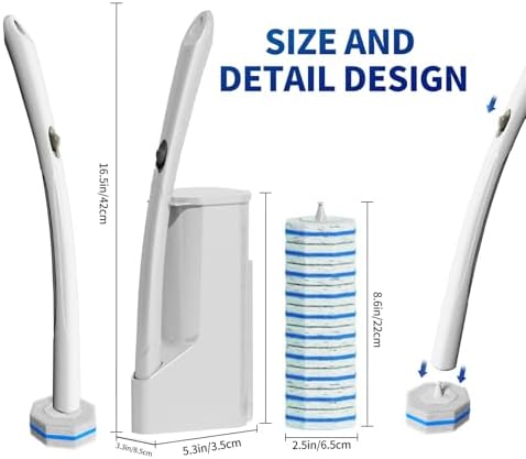 Hohoky Toilet Cleaning Set with 2 Wands and 60 Refill Pads