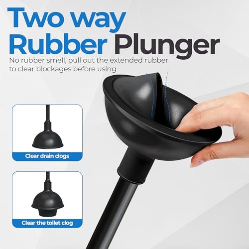 Utopia Home Toilet Plunger and Brush Set with Holder