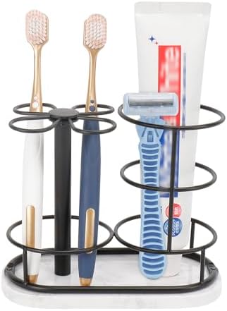 HarJue Matte Black Toothbrush Holder Stand