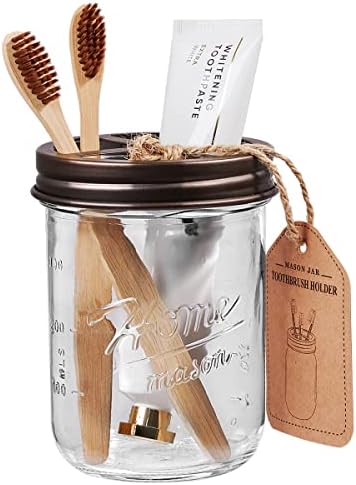 SheeChung Mason Jar Toothbrush Holder Shabby Chic