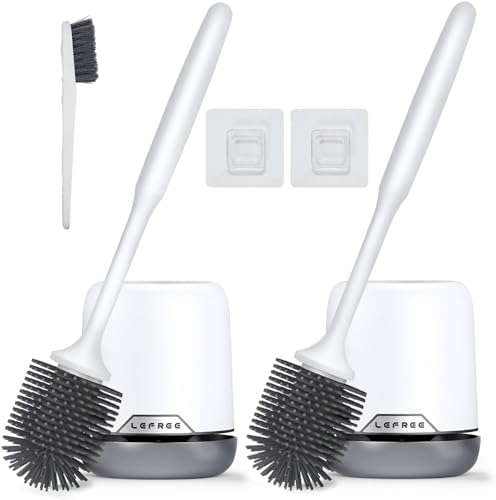 Lefree 2 Pack Toilet Brush Set with Ventilated Holder