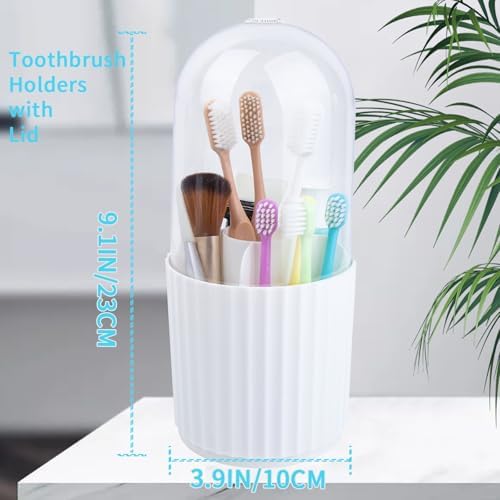 OOXYG Large Capacity Toothbrush Holder with Lid and 5 Slots