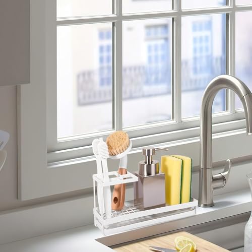 Heagoale Toothbrush Holder Bathroom Organizer with Multiple Compartments - White