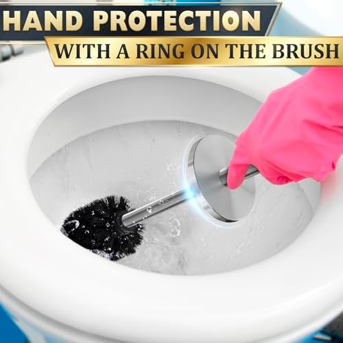 Novsix Stainless Steel Toilet Brush and Holder Set