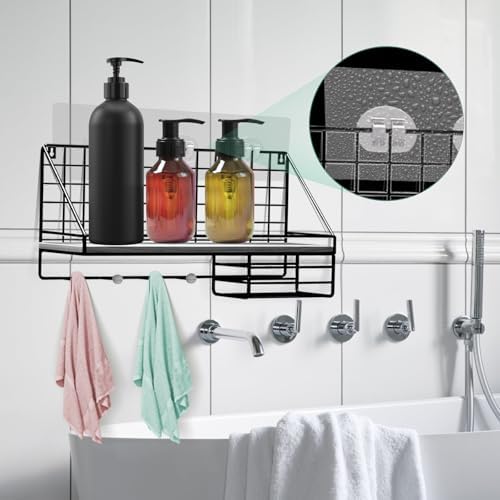 10 Pack Triple Clear Shower Caddy Hooks No Drilling Required 1