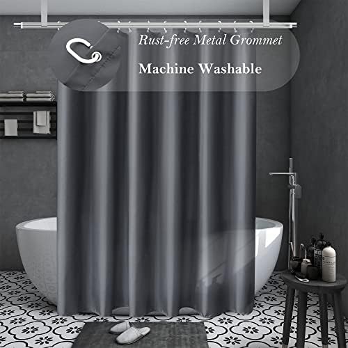 AooHome Extra Long Shower Curtain 72x84 Inch Dark Grey