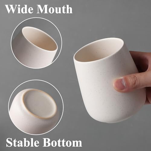 Eyrozia Beige Ceramic Toothbrush Holder Set 2Pcs