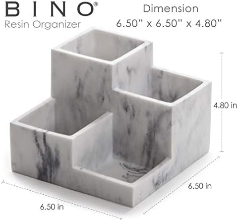 BINO 4 Compartment Vanity Organizer with Matte Marble Base