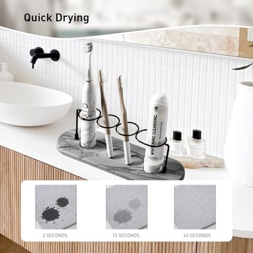 Cmreasj Metal Toothbrush Holder with Diatomite Base 1