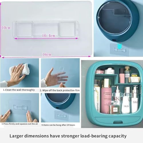 2 PCS Rectangular Shower Caddy with Self-Adhesive Hooks