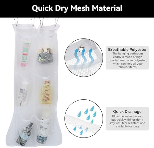 Gsycle 2PCS Mesh Shower Caddy Hanging Organizer