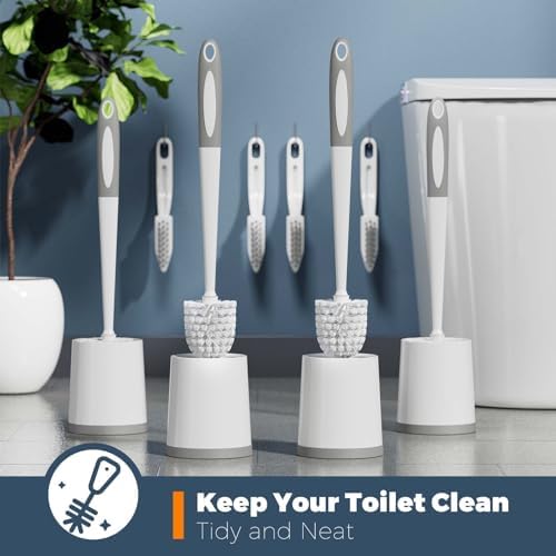 Holaloha 4-Piece Toilet Brush Set with Holder