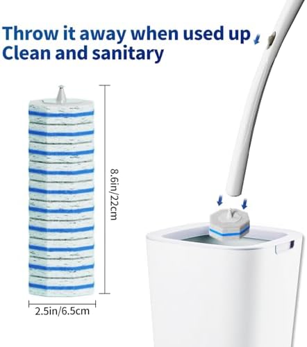 Hohoky 60pc Toilet Brush Refills 6 Groups of 10 Compatible with All Systems