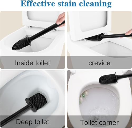 GAXMNS Silicone Toilet Brush with Holder
