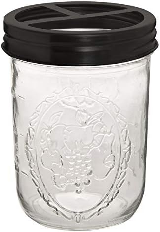 Bonris 16oz Glass Toothbrush Holder with Stainless Steel Lid