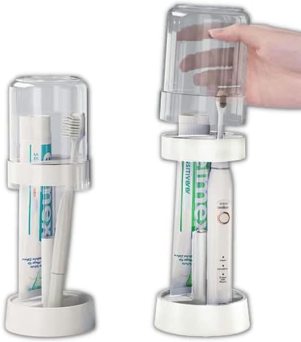 Meiloi Toothbrush Holder with Cup and Cover