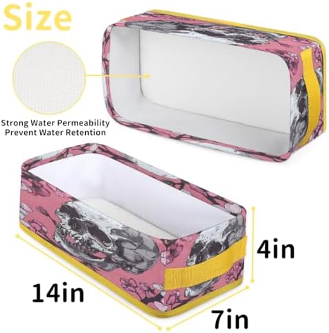 Tablerazzi Pinks Skull Toilet Paper Basket with Handle