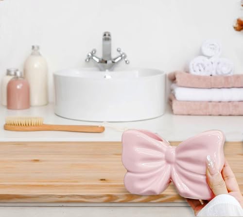 CASTATEO Bow-Shaped Ceramic Toothbrush Holder