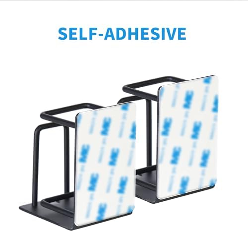 HANZE 3 in 1 Wall Mounted Toothbrush Holder 2 Pack Black