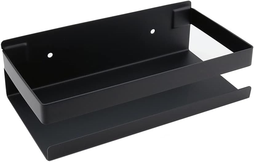 Modern Matte Black Shower Caddy with 20cm Shelves