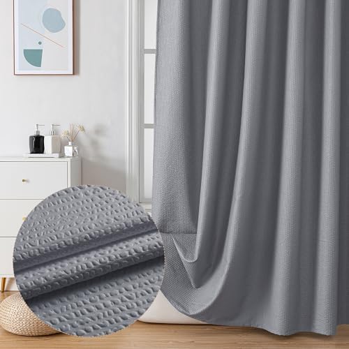 OVZME Berry Grey Shower Curtain Set with 12 Hooks