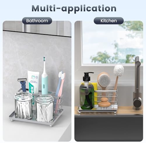 Luxspire Toothbrush Holders for Bathroom 3-Slot Silver