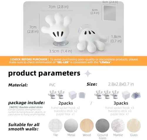 Cute Hanging Toothbrush Holder with Suction Hooks and Sticky Pads