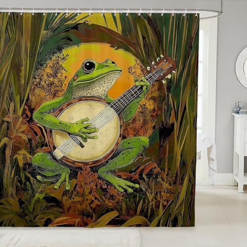 Feelyou Kids Cute Frog Shower Curtain 72x84