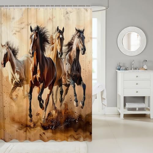 Feelyou Kids Horse Bath Curtain Set 72x72