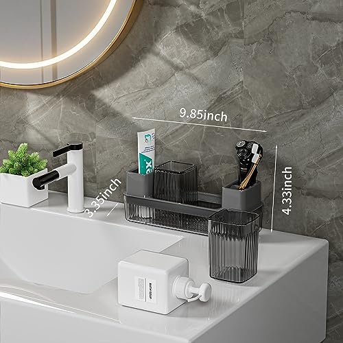 Vowupt Toothbrush Holder Set 2 Cups Organizer