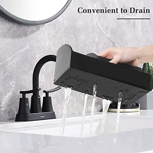 Luxspire 5 Slot Bathroom Counter Organizer with Drainage Matte Black