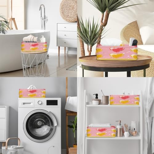 Hearts Pattern Toilet Paper Storage Basket with Handle