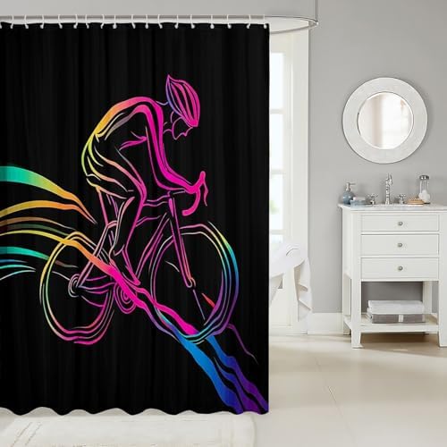 Feelyou Bicycle Rider Shower Curtain 72x84