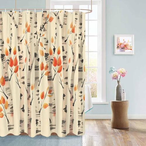 72 Inch Forest Watercolor Shower Curtain Set