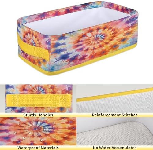 Snatocys Tie Dye Toilet Paper Basket with Handles