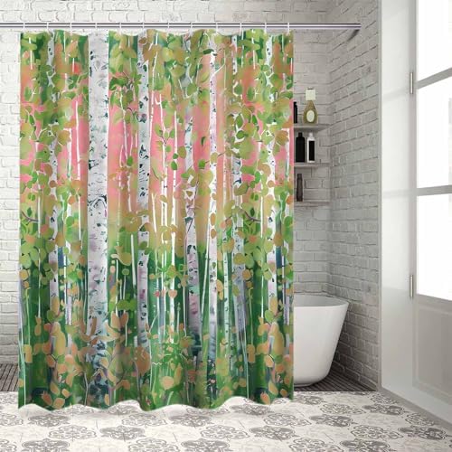 72 Inches Waterproof Shower Curtain Set with 12 Hooks 1