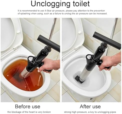 Mumusuki Toilet Plunger with Pressure Indicator - Black